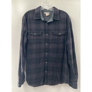 Carbon 2 Cobalt Men’s Long Sleeve Lined Cotton Plaid Button Up Shirt Size M